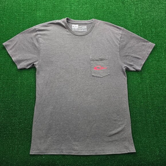 Drake Waterfowl Tshirt Mens XL Gray Short Sleeve Americana Lab On The Back - Picture 3 of 12